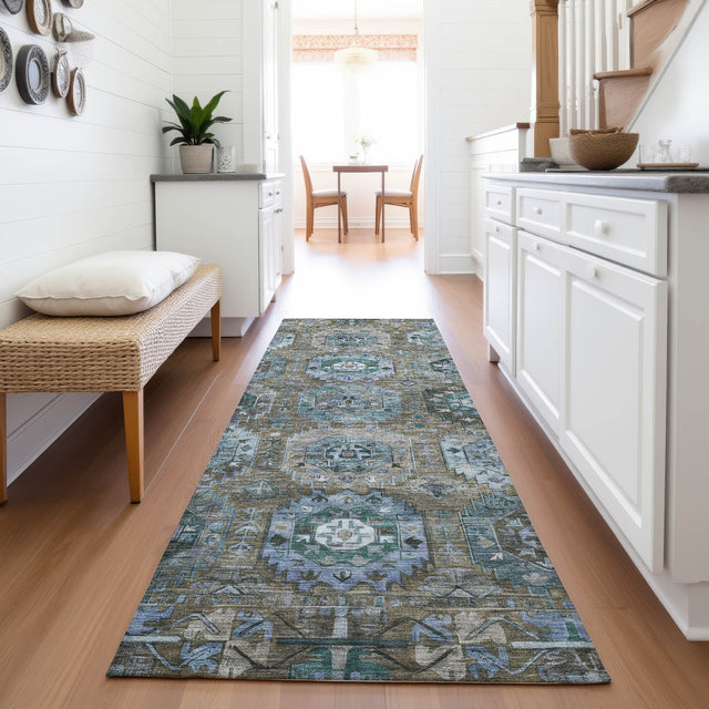 Addison Chantille ACN2024 Medallions Machine Made Traditional Brown Rug