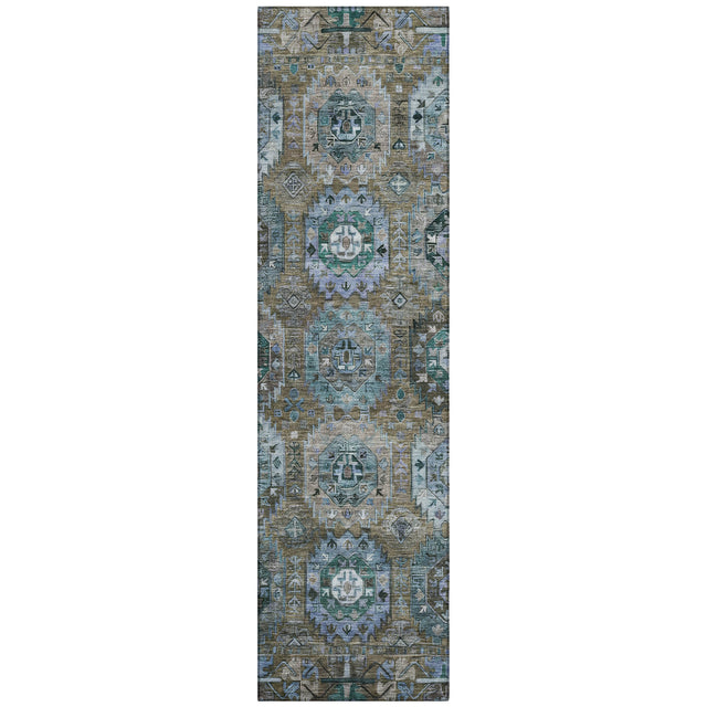Addison Chantille ACN2024 Medallions Machine Made Traditional Brown Rug