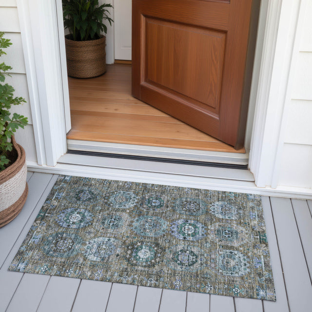 Addison Chantille ACN2024 Medallions Machine Made Traditional Brown Rug