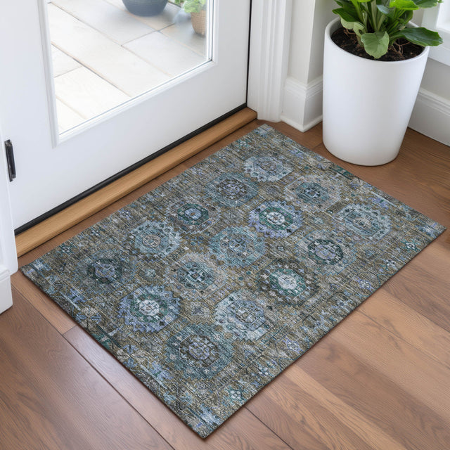 Addison Chantille ACN2024 Medallions Machine Made Traditional Brown Rug