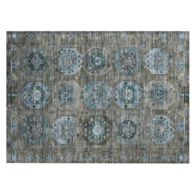 Addison Chantille ACN2024 Medallions Machine Made Traditional Brown Rug