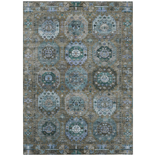 Addison Chantille ACN2024 Medallions Machine Made Traditional Brown Rug