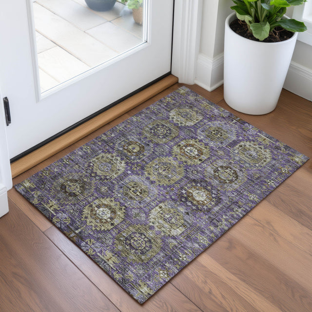 Addison Chantille ACN2024 Medallions Machine Made Traditional Eggplant Rug