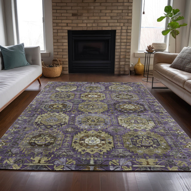 Addison Chantille ACN2024 Medallions Machine Made Traditional Eggplant Rug