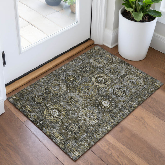 Addison Chantille ACN2024 Medallions Machine Made Traditional Mocha Rug