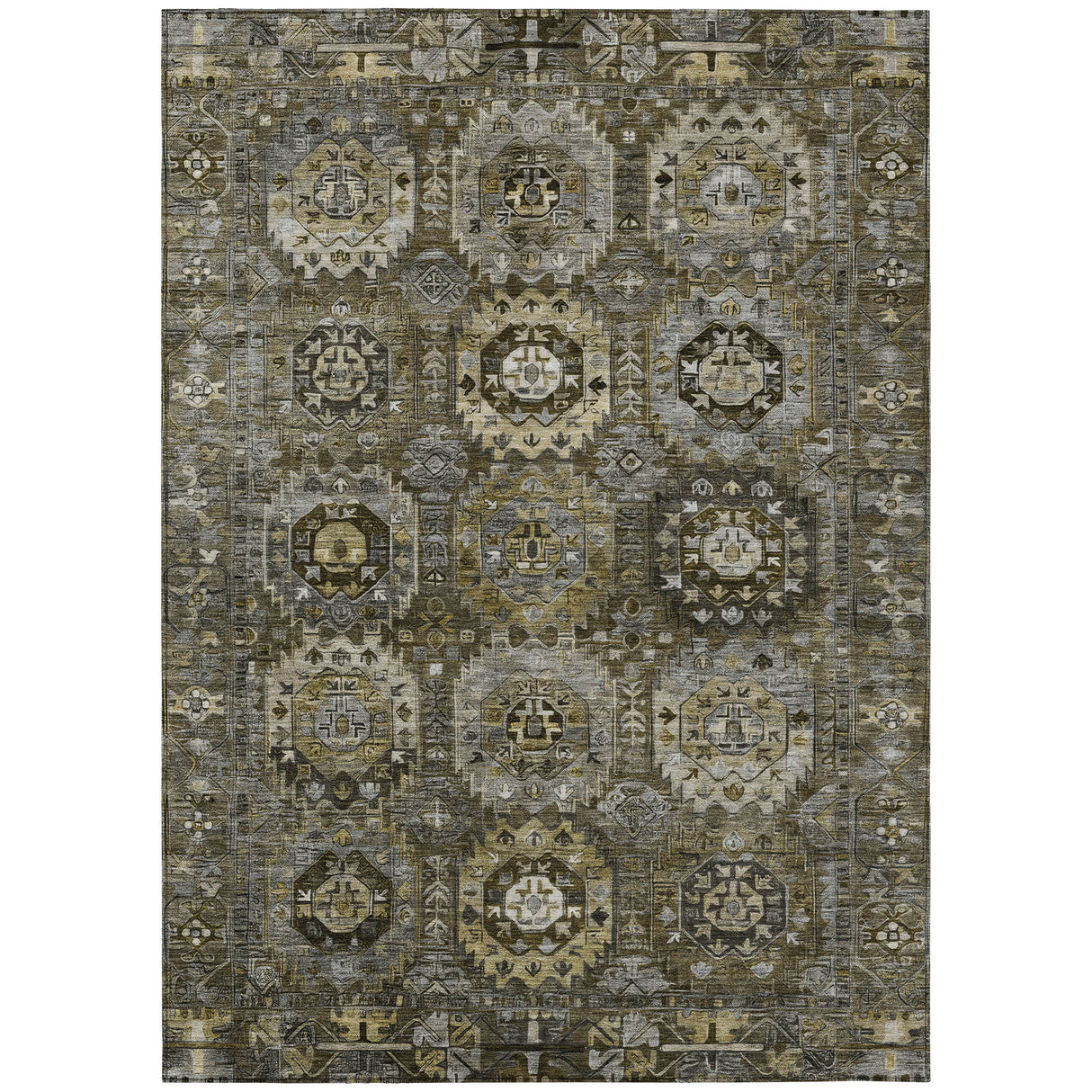 Addison Chantille ACN2024 Medallions Machine Made Traditional Mocha Rug