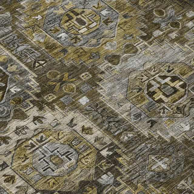 Addison Chantille ACN2024 Medallions Machine Made Traditional Mocha Rug