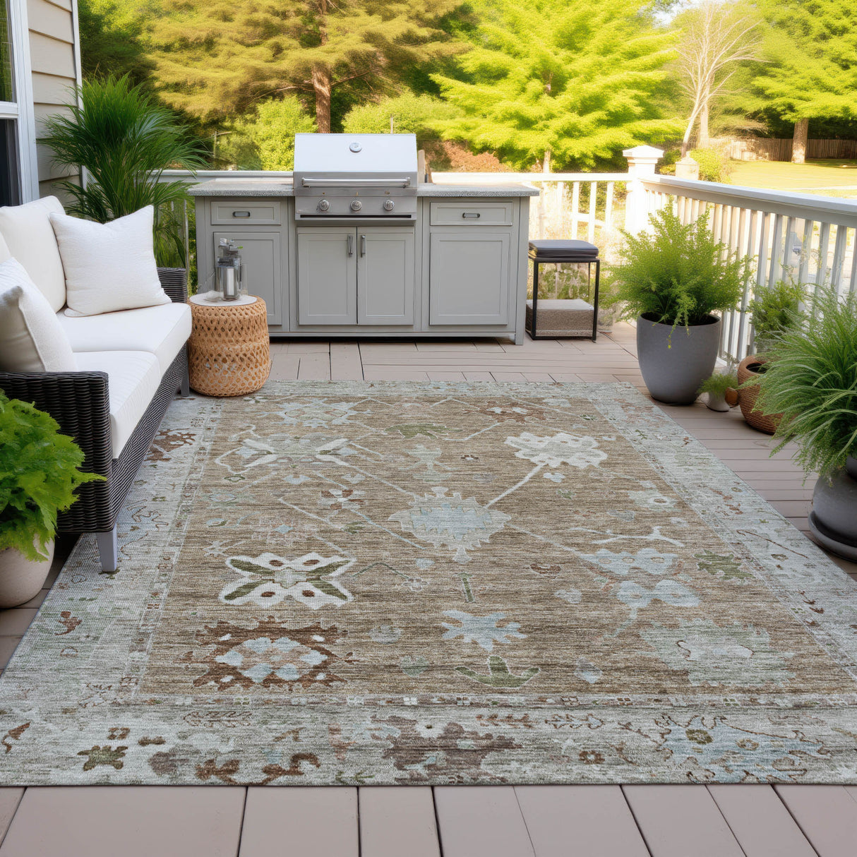 Addison Chantille ACN2025 Global Machine Made Traditional Brown Rug