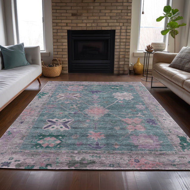 Addison Chantille ACN2025 Global Machine Made Traditional Green Rug