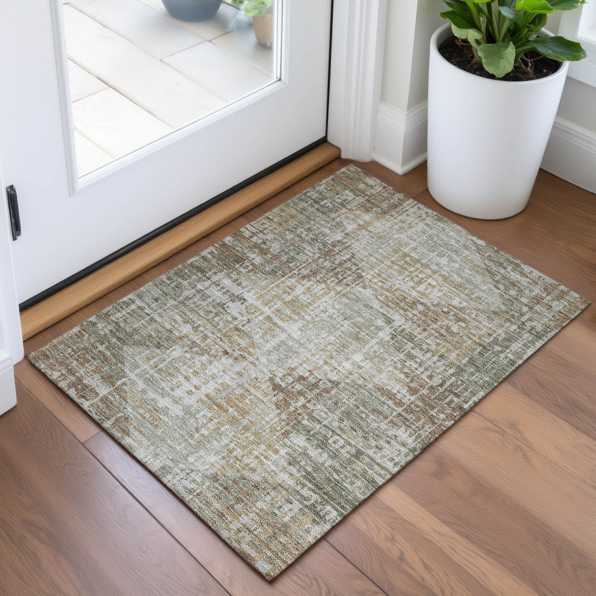 Addison Chantille ACN2026 Geometric Machine Made Transitional Aloe Rug