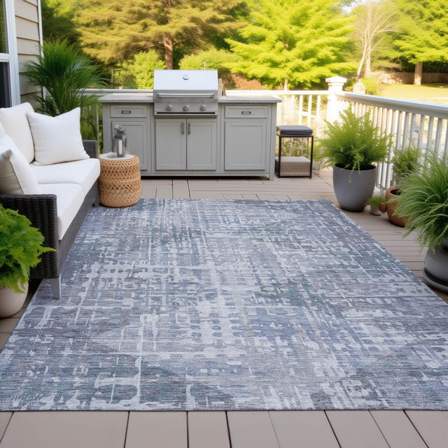 Addison Chantille ACN2026 Geometric Machine Made Transitional Blue Rug