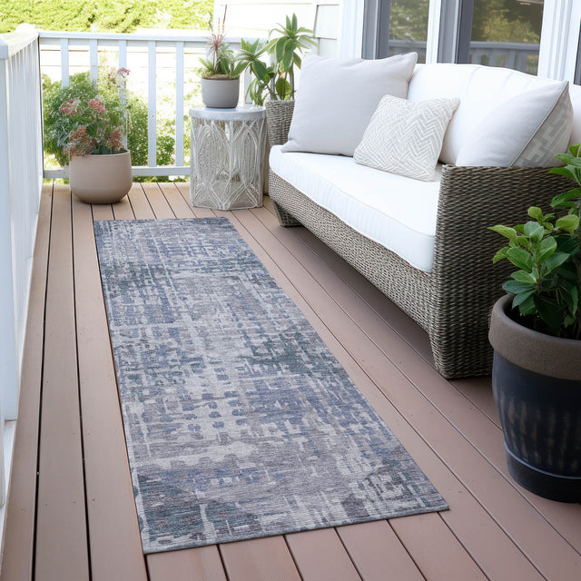 Addison Chantille ACN2026 Geometric Machine Made Transitional Blue Rug