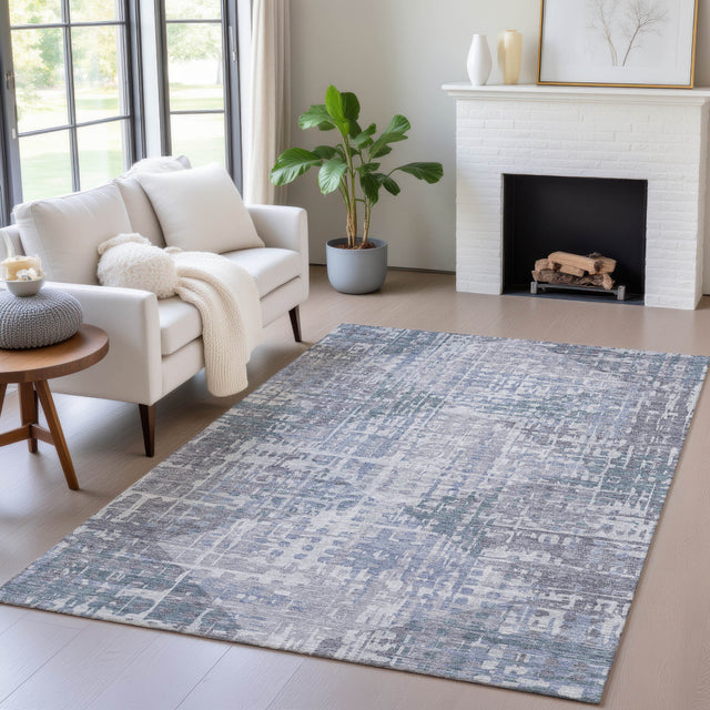 Addison Chantille ACN2026 Geometric Machine Made Transitional Blue Rug