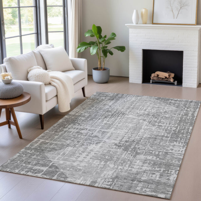 Addison Chantille ACN2026 Geometric Machine Made Transitional Gray Rug