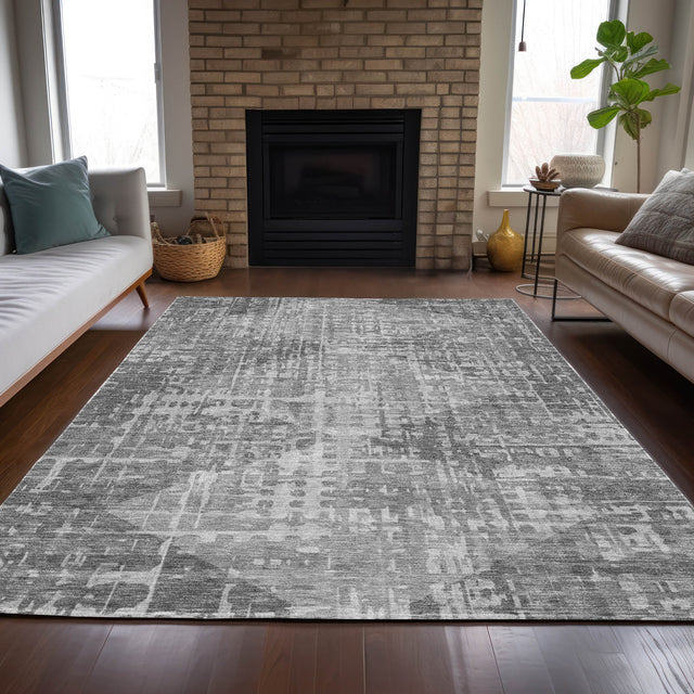 Addison Chantille ACN2026 Geometric Machine Made Transitional Gray Rug