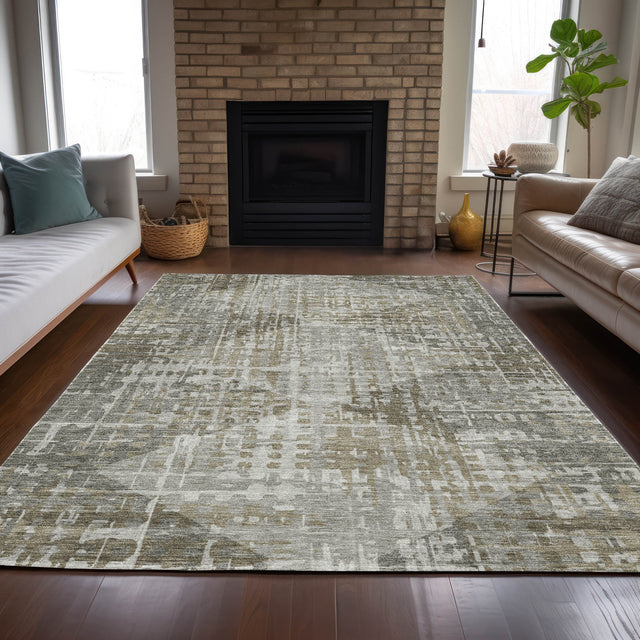 Addison Chantille ACN2026 Geometric Machine Made Transitional Pewter Rug