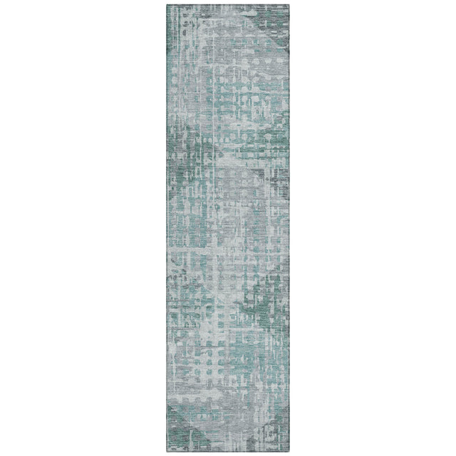 Addison Chantille ACN2026 Geometric Machine Made Transitional Teal Rug