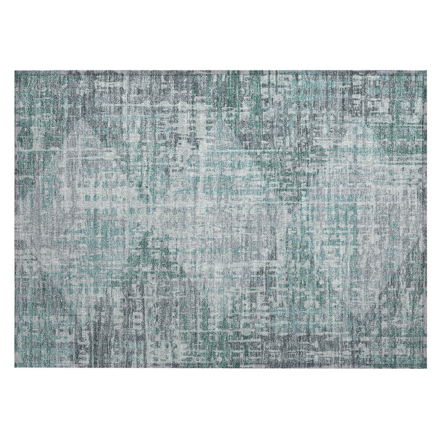 Addison Chantille ACN2026 Geometric Machine Made Transitional Teal Rug