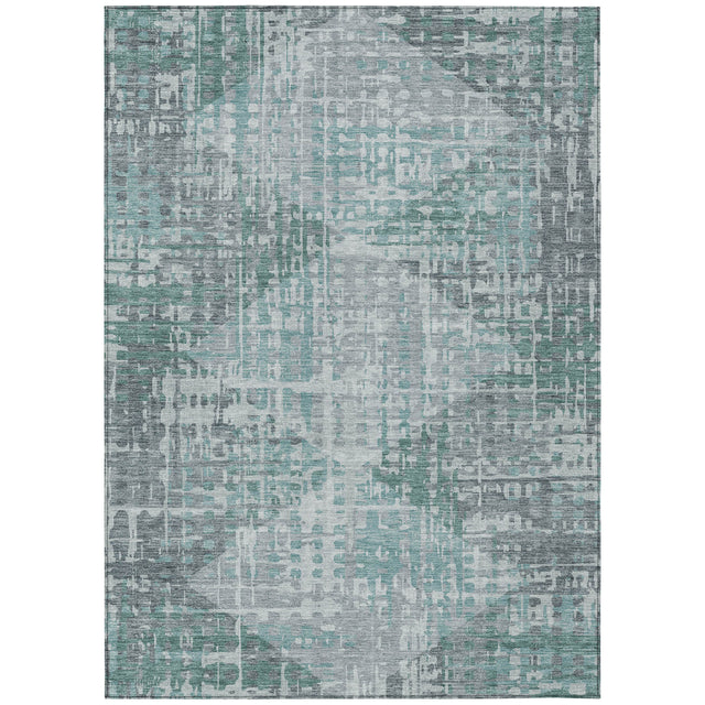 Addison Chantille ACN2026 Geometric Machine Made Transitional Teal Rug