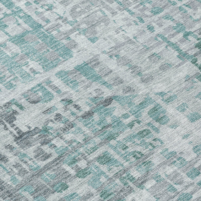 Addison Chantille ACN2026 Geometric Machine Made Transitional Teal Rug