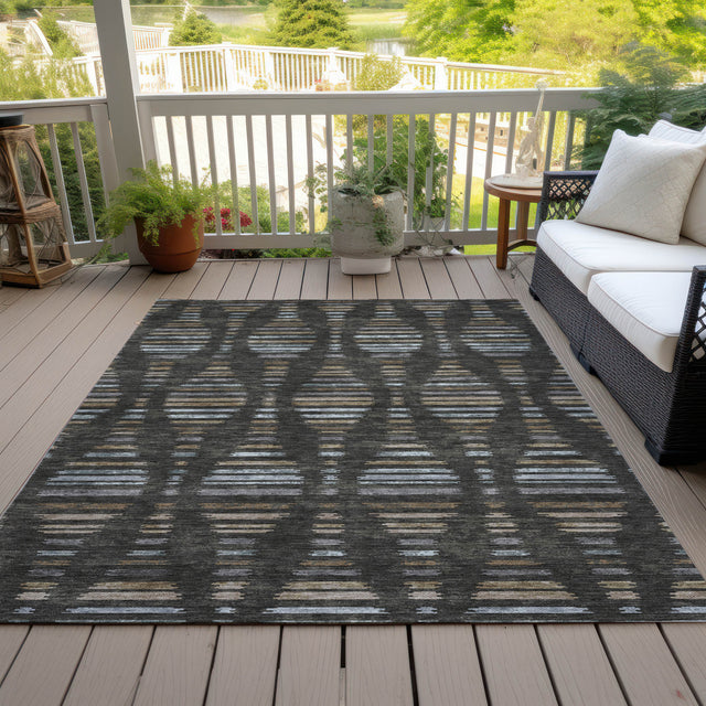 Addison Chantille ACN2027 Stripes Machine Made Transitional Coffee Rug
