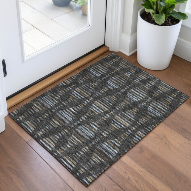 Addison Chantille ACN2027 Stripes Machine Made Transitional Coffee Rug