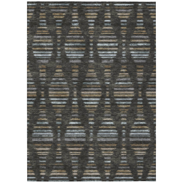 Addison Chantille ACN2027 Stripes Machine Made Transitional Coffee Rug