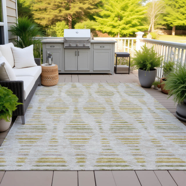 Addison Chantille ACN2027 Stripes Machine Made Transitional Ivory Rug