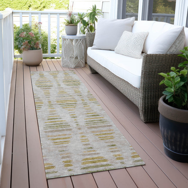 Addison Chantille ACN2027 Stripes Machine Made Transitional Ivory Rug