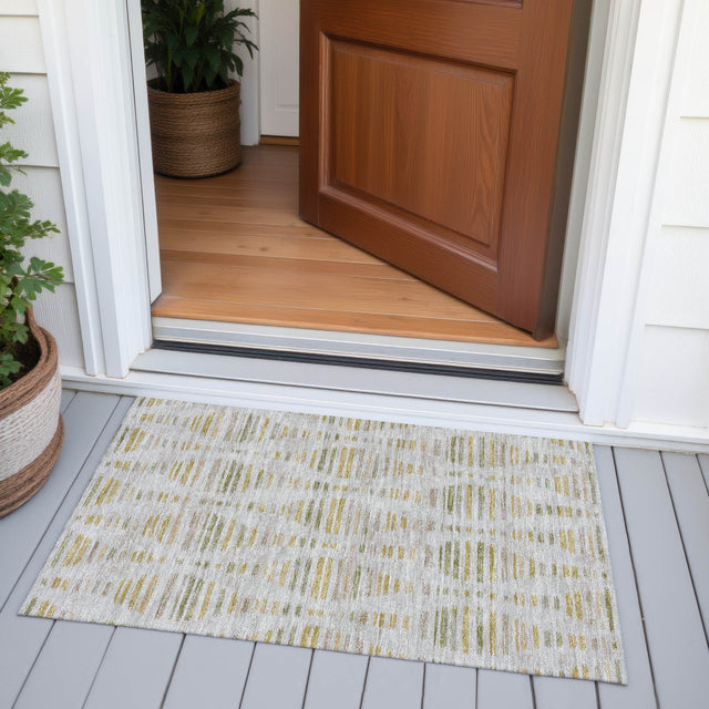 Addison Chantille ACN2027 Stripes Machine Made Transitional Ivory Rug