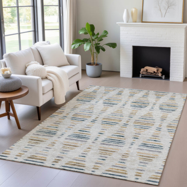 Addison Chantille ACN2027 Stripes Machine Made Transitional Linen Rug