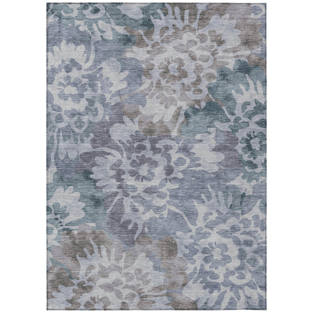Addison Chantille ACN2028 Floral Machine Made Transitional Blue Rug