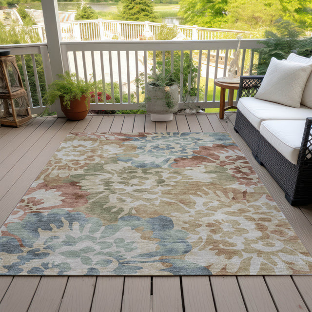 Addison Chantille ACN2028 Floral Machine Made Transitional Paprika Rug