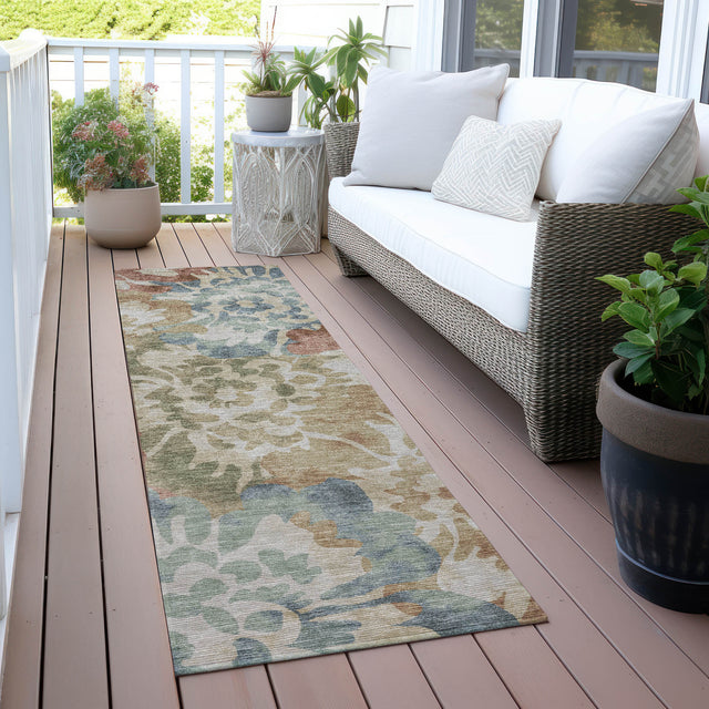 Addison Chantille ACN2028 Floral Machine Made Transitional Paprika Rug