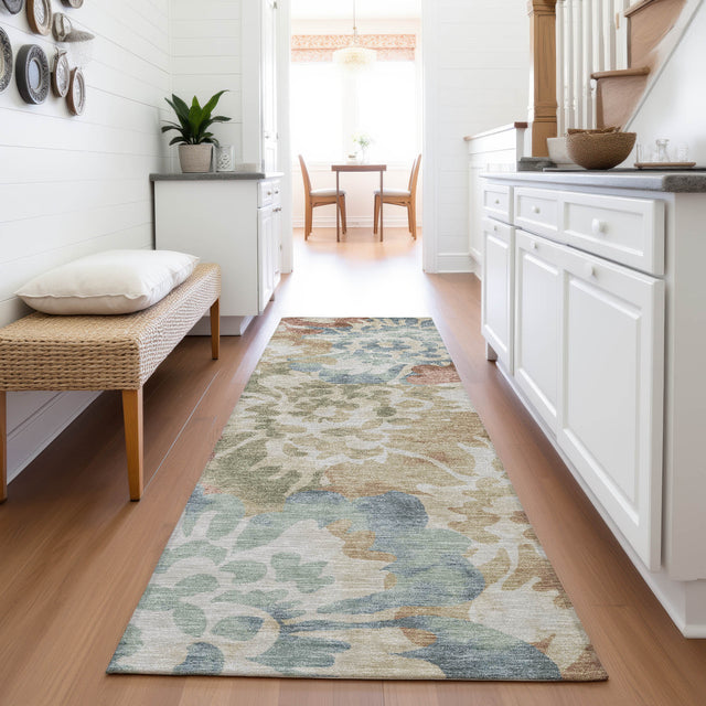 Addison Chantille ACN2028 Floral Machine Made Transitional Paprika Rug