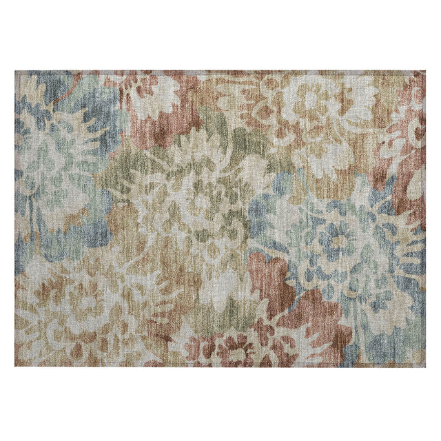 Addison Chantille ACN2028 Floral Machine Made Transitional Paprika Rug
