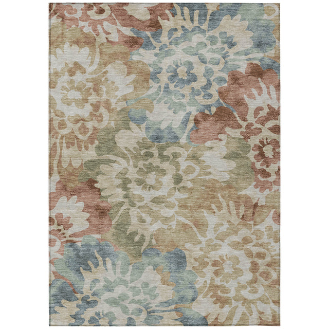 Addison Chantille ACN2028 Floral Machine Made Transitional Paprika Rug