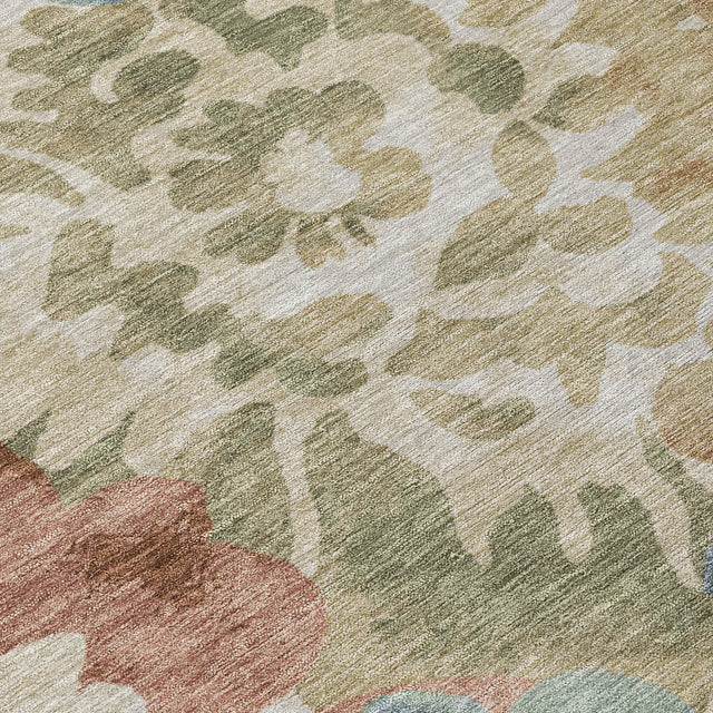 Addison Chantille ACN2028 Floral Machine Made Transitional Paprika Rug