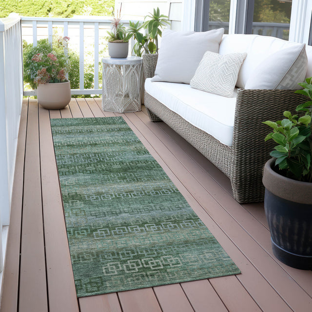 Addison Chantille ACN2029 Stripes Machine Made Transitional Aloe Rug