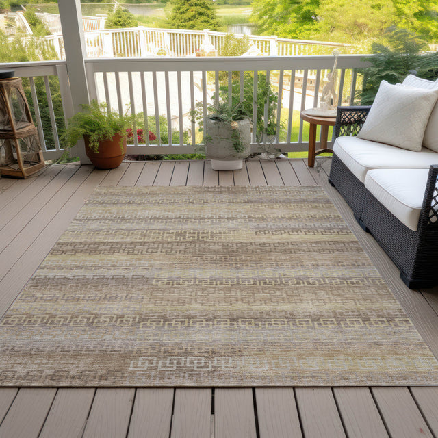 Addison Chantille ACN2029 Stripes Machine Made Transitional Beige Rug