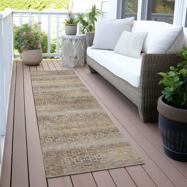 Addison Chantille ACN2029 Stripes Machine Made Transitional Beige Rug