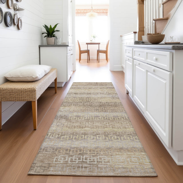 Addison Chantille ACN2029 Stripes Machine Made Transitional Beige Rug