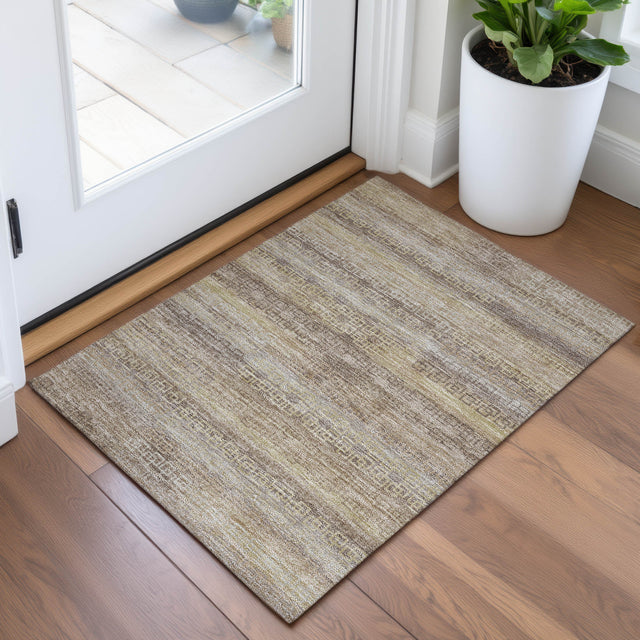 Addison Chantille ACN2029 Stripes Machine Made Transitional Beige Rug