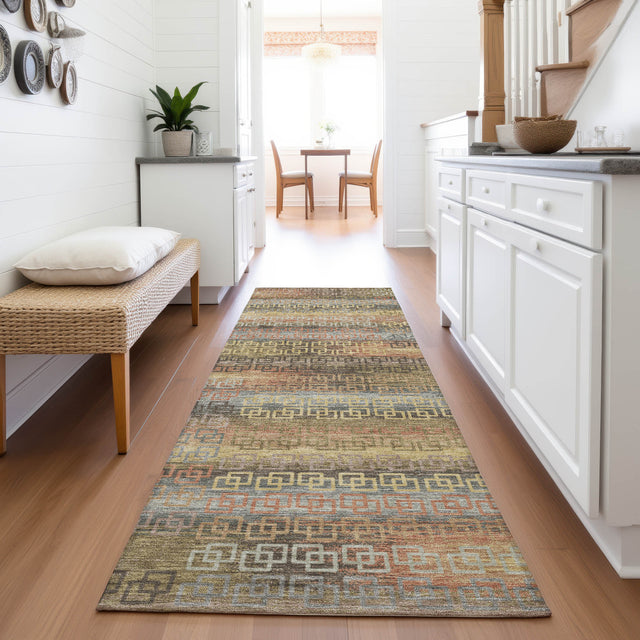 Addison Chantille ACN2029 Stripes Machine Made Transitional Brown Rug