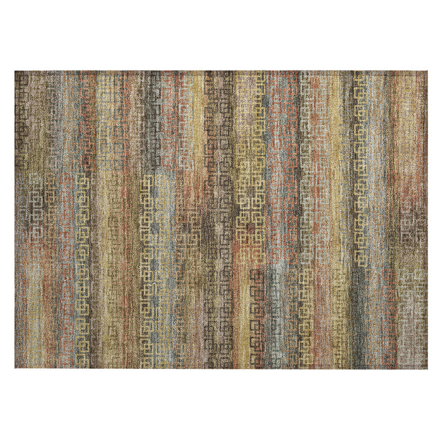 Addison Chantille ACN2029 Stripes Machine Made Transitional Brown Rug