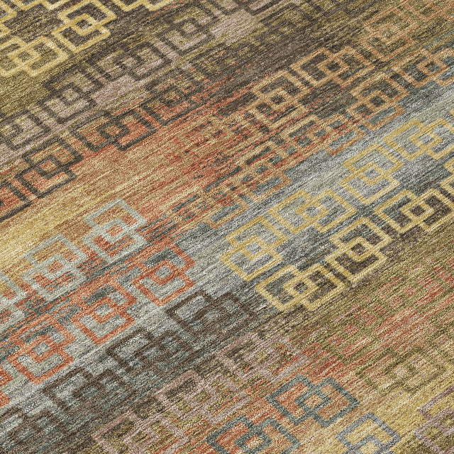 Addison Chantille ACN2029 Stripes Machine Made Transitional Brown Rug