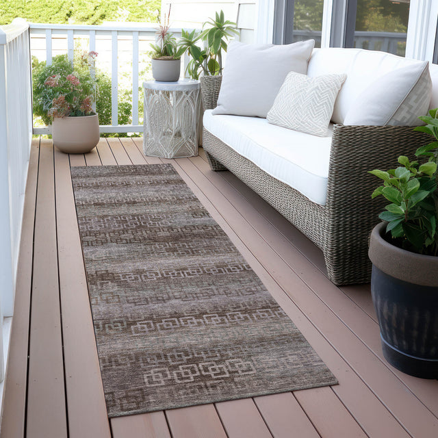 Addison Chantille ACN2029 Stripes Machine Made Transitional Chocolate Rug