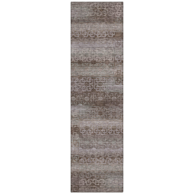 Addison Chantille ACN2029 Stripes Machine Made Transitional Chocolate Rug