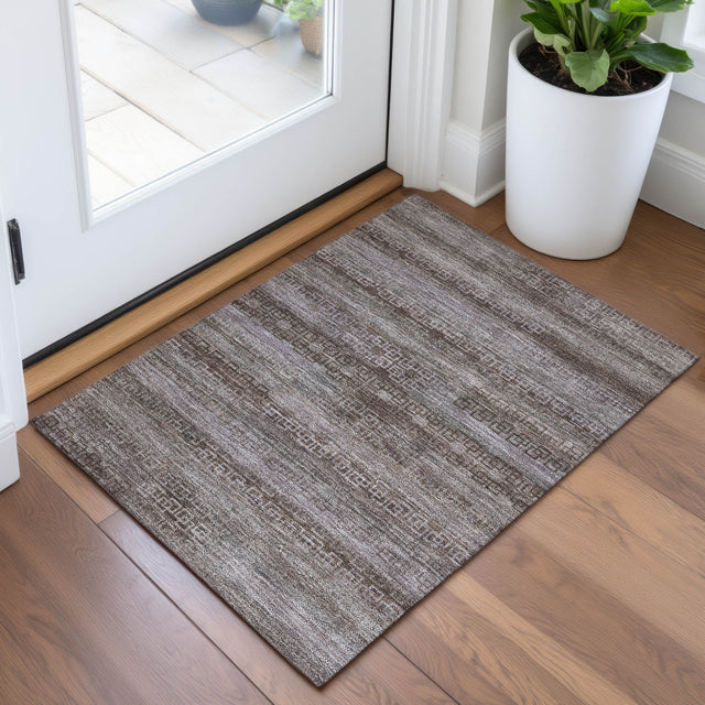 Addison Chantille ACN2029 Stripes Machine Made Transitional Chocolate Rug