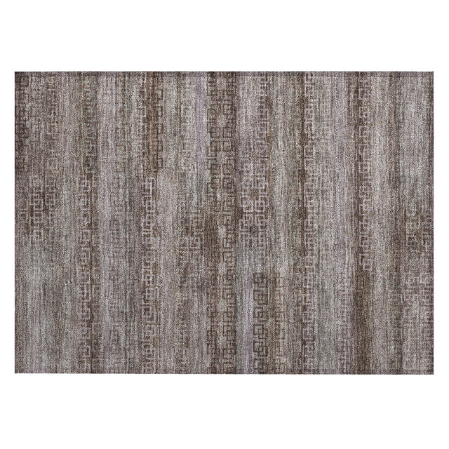 Addison Chantille ACN2029 Stripes Machine Made Transitional Chocolate Rug